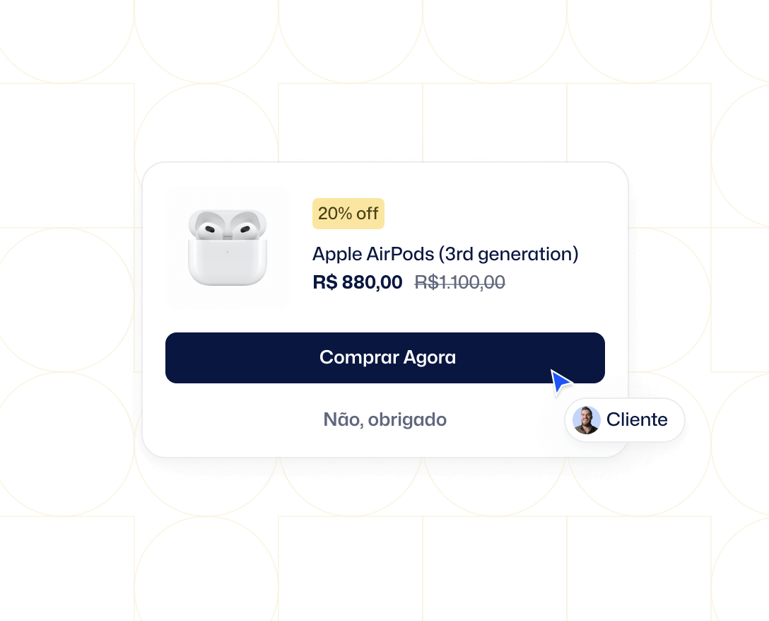 exemplificação de como você pode comprar uma oferta de upsell na plataforma de vendas online Cartpanda.