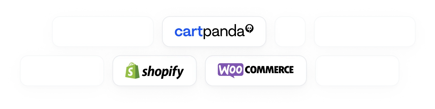 exemplos de integrações do Cartpanda Pay, plataforma para receber pagamento online.